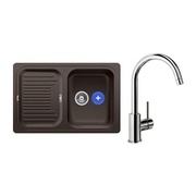 Мойка кухонная Blanco Classic Pro 45 S-IF 521313M1 кофе мойка (521313) + MIDA хром смеситель (517742)