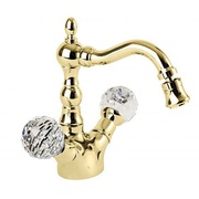 Смеситель для биде Cezares Atlantis ATLANTIS-BS2-03/24-Sw золото 24 карата ручки Swarovski с донным клапаном