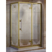 Душевой уголок Costa Mare Albano GL 1200 L 120x90 стекло прозрачное с рисунком/золото левая