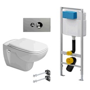 Комплект Duravit D-code 45351900A1+606688+596323+460440 унитаз + сиденье + инсталляция VIEGA ECO PLUS+кнопка смыва