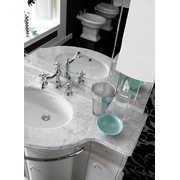 Топ для раковины Eurodesign Hilton HMR-21+HMS-84+HMC-23.DX Bianco Carrara 128x37 белый