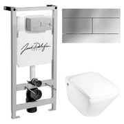 Комплект Jacob Delafon Escale E1306-00 + E5504-NF + E4316 унитаз + инсталляция с кнопкой