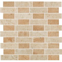 Atlas Concorde Sunrock Jerusalem Ivory + Bourgogne Sand Mosaico Fabric