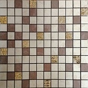 Мозаика Azulindus & marti s.a Fiori Dorati Mosaico Hojas Beige-Chocolate Gold