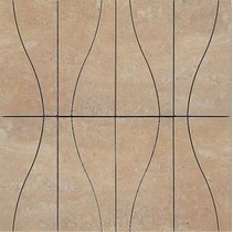 Coem Travertino Romano Al Verso Mosaico Onda Walnut