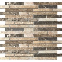 Colori Viva Natural Stone CV20081 Strips Mix.Polished Light Emperador+Dark Emperador