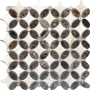 Мозаика Colori Viva Natural Stone CV20094 Mos.Polished (Цветок) Cream Marfil+Dark Emperador