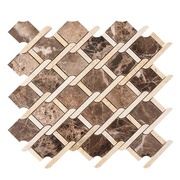 Мозаика Colori Viva Natural Stone CV20141 Mos.Victorian Polished Dark Emperador+ Crema Marfil