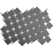 Мозаика ДСТ Зеркальная плитка Графит матовый + Серебро Гм70С30