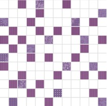 Halcon Ceramicas Anabella Organza Mosaico Diamante-Blanco-Lila
