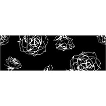 Halcon Ceramicas Blancos Roses Cenefa Negro