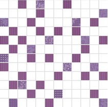 Halcon Ceramicas Papilio Organza Mosaico Diamante-Blanco-Lila