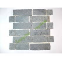 Каменная Китайская Мозаика Камень натуральный на сетке MS0547-51015 СЛАНЕЦ тёмно-серый