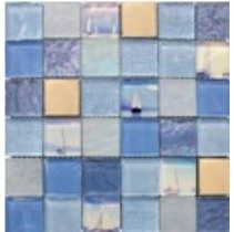 Мозаика Китайская мозаика Marine Blue (стекло, металл)