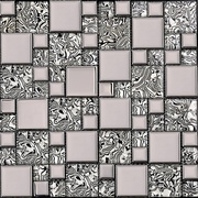 Мозаика Мозаика Китайская мозаика AE 17 (2,3*2,3 + 4,8*4,8*0,6) серебристый матовый
