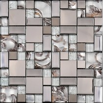 Мозаика Китайская мозаика AE 36 (23*23+23*48+ 48*48*6) серебристый глянц.