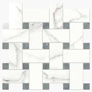 Мозаика Novabell Imperial Intreccio Statuario/Grigio Imperiale Lap.
