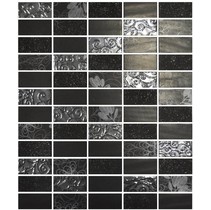 Onix Mosaico Marbelous Flowers Black Malla