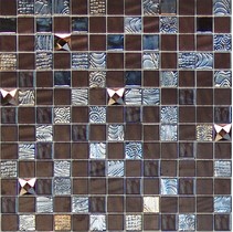 Onix Mosaico Mystic Glass Agata Diamond Brown Malla