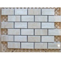 Serenissima Cir Travertino Мозаика MIX Кирпичики 3х6 Со Смещением Beige/Crema