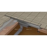 Водоотводящий желоб AlcaPlast APZ1107-Flor с порогами для решетки под кладку плитки, с вертикальным стоком 650 мм