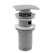 Слив для раковины AlcaPlast clik/clack 5/4, цельнометаллический с большой белой заглушкой без перелива, для стеклянных умывальни