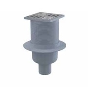 Сливной трап для ванны AlcaPlast APV2 с вертикальным отводом, решетка хром, 105x105/50