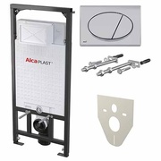 Скрытая система инсталляции для унитаза AlcaPlast Sádroмodul для унитаза (подвесного) в комплекте с клавишей белой M070, звукоизоляцией M91