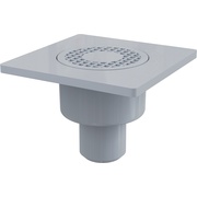 Сливной трап для ванны AlcaPlast 150 × 150/50, подводка – прямая, решетка – серая, гидрозатвор – мокрый-3