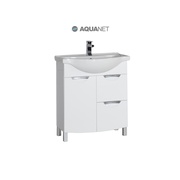 Тумба для раковины Aquanet Асти 75 с бельевой корзиной белая