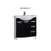 Тумба для раковины Aquanet Асти 85 Белая (фасад черный)