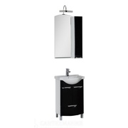 Комплект Aquanet Асти M 55 с шкафчиком черная
