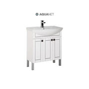 Тумба для раковины Aquanet Честер N 75 белый/патина серебро
