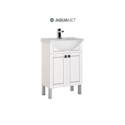 Тумба для раковины Aquanet Честер N 60 белый/патина серебро