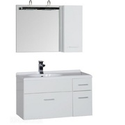 Комплект Aquanet Данте 85 L белая Зеркало-Шкаф
