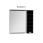 Зеркало-шкаф Aquanet Доминика 90 L LED белое (фасад черный)