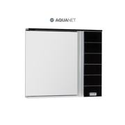 Шкаф-зеркало Aquanet Доминика 100 LED белое (фасад черный)