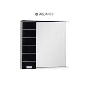 Шкаф-зеркало Aquanet Доминика 90 R LED белое (фасад черный)