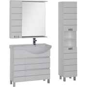 Комплект (гарнитур) Aquanet Доминика 00176650 90 R зеркало LED белый