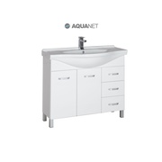 Тумба для раковины Aquanet Глория 100 2 дверки 3 ящика Белая