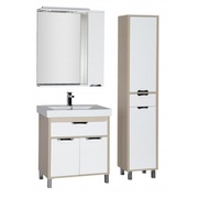 Комплект Aquanet Гретта N 00196482 75 венге (фасад белый), раковина МОНРО