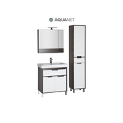 Комплект (гарнитур) Aquanet Гретта 00172714 75 венге (фасад белый), зеркало камерино