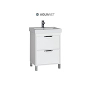 Тумба для раковины Aquanet Гретта 60 2 ящика Белая