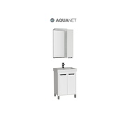 Комплект (гарнитур) Aquanet Гретта 00177033 60 белый с 2 дверцами, зеркало белое