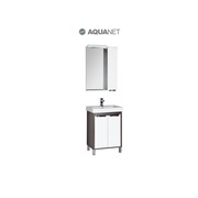Комплект (гарнитур) Aquanet Гретта 00172211 60 венге (фасад белый), 2 дверцы, зеркало (фасад белый)