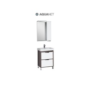 Комплект (гарнитур) Aquanet Гретта 00172213 60 венге (фасад белый), 2 ящика, зеркало (фасад белый)