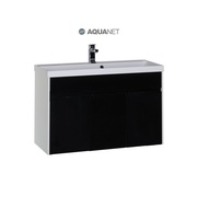 Тумба для раковины Aquanet Латина 100 Белая (фасад черный)
