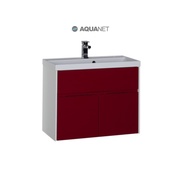 Тумба для раковины Aquanet Латина 80 Белая (фасад бордо)