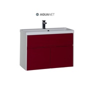 Тумба для раковины Aquanet Латина 90 Белая (фасад бордо)