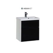 Тумба для раковины Aquanet Латина 60 2 ящика Белая (фасад черный)